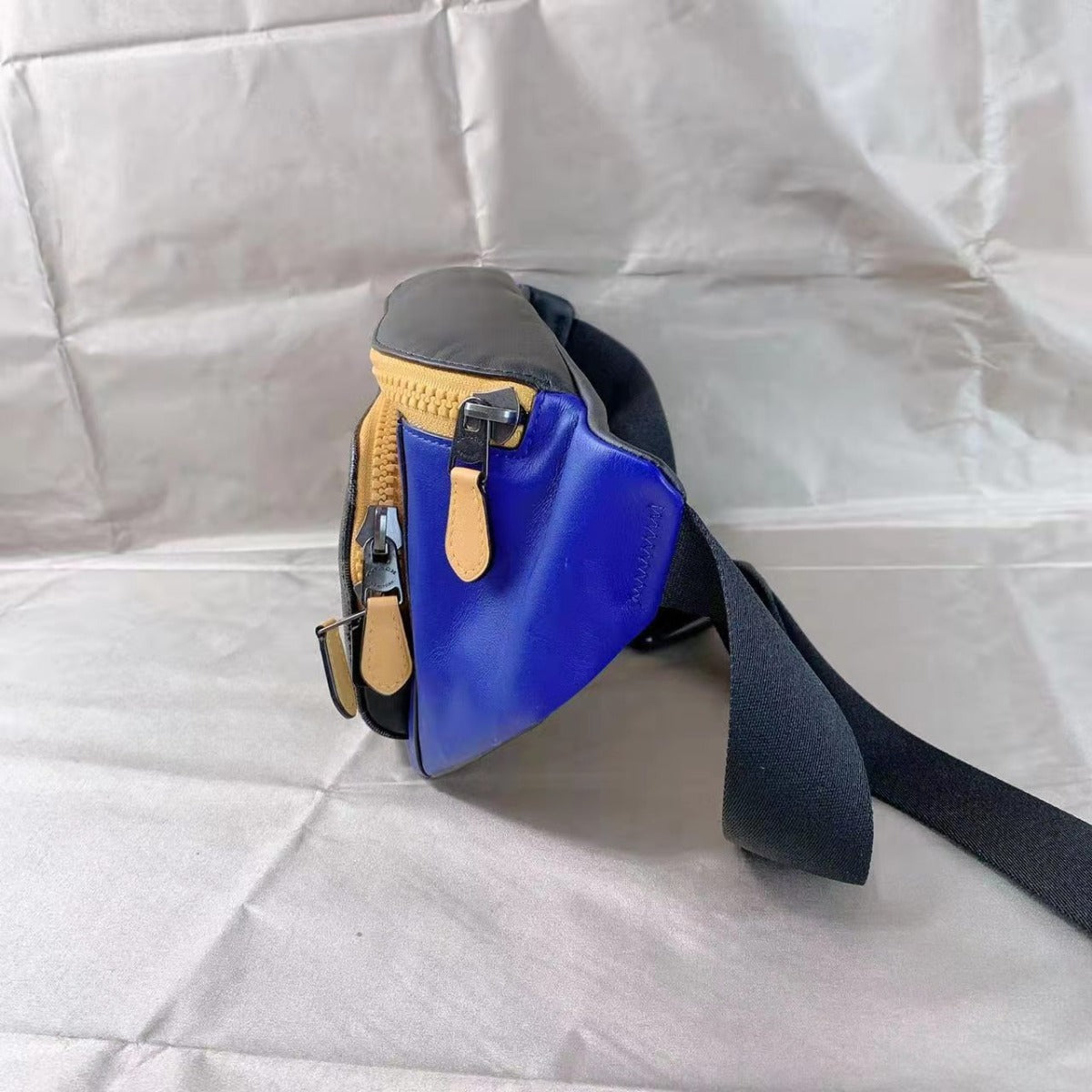 Coach C6652 Track Belt Bag In Colorblock Signature Canvas In Charcoal Sport Blue Multi Coach C6652 Track Belt Bag In Colorblock Signature Canvas In Charcoal Sport Blue Multi